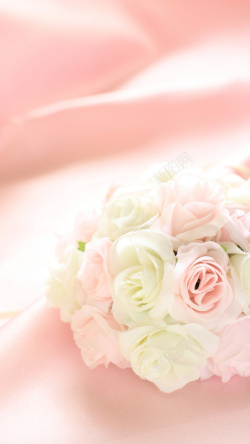 婚礼花卉邀请函粉色花卉H5背景高清图片