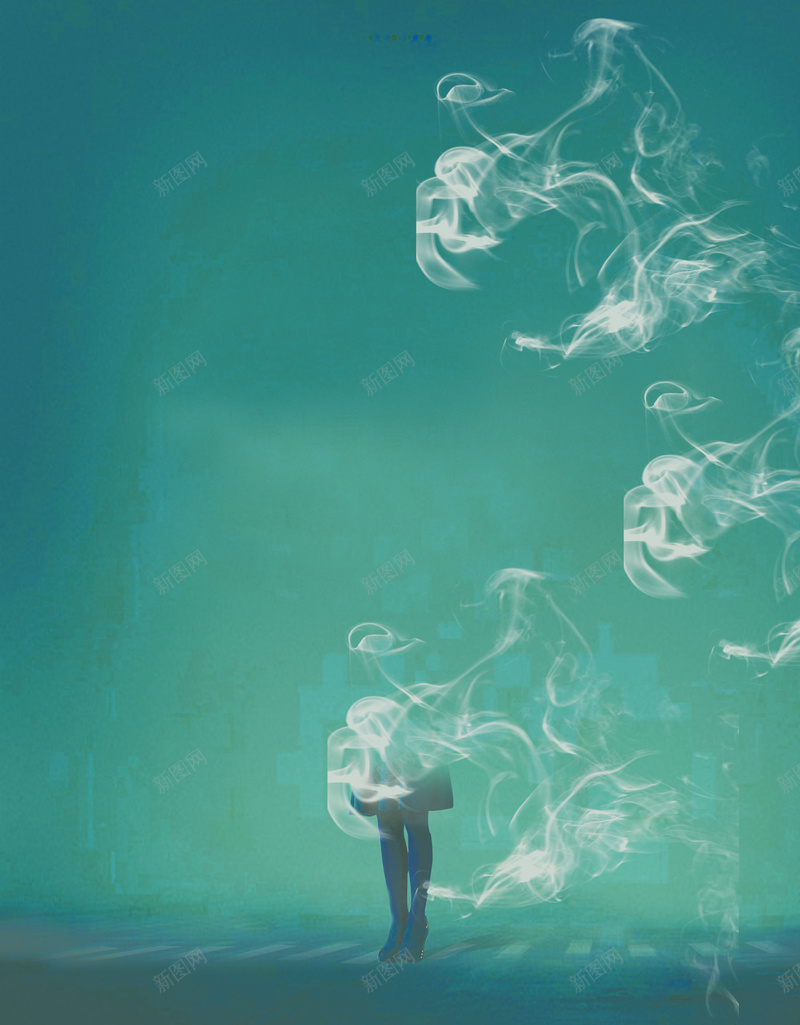 环境烟雾雾霾吸烟psd设计背景_新图网 https://ixintu.com 危害 吸烟 烟雾 环境 雾霾 绿色 白烟 人物 教育