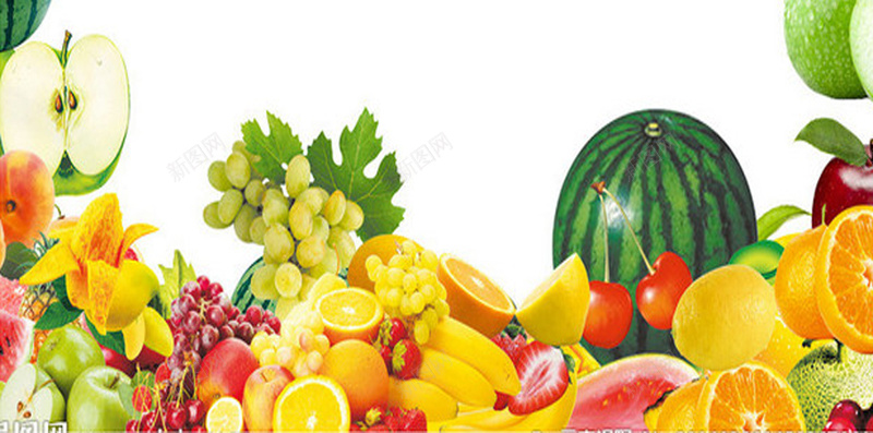 水果H5背景素材jpg设计背景_新图网 https://ixintu.com 水果 苹果 葡萄 西瓜 香蕉 水果背景 黄色 绿色