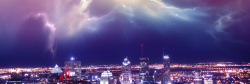 流光星空城市夜空浪漫背景高清图片
