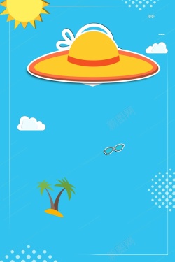 夏季遮阳帽夏日遮阳帽防晒帽促销海报高清图片