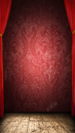 屋内红色屋内背景墙H5素材高清图片