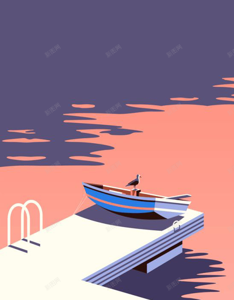 创意个性海报设计psd设计背景_新图网 https://ixintu.com 个性 创意 文艺 清新 简约 孤独 卡通 船只