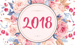台历封面模板2018年手绘花卉主题台历封面高清图片