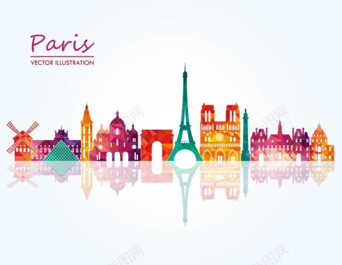 巴黎地标建筑模板背景