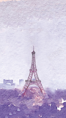 唯美巴黎铁塔H5背景背景