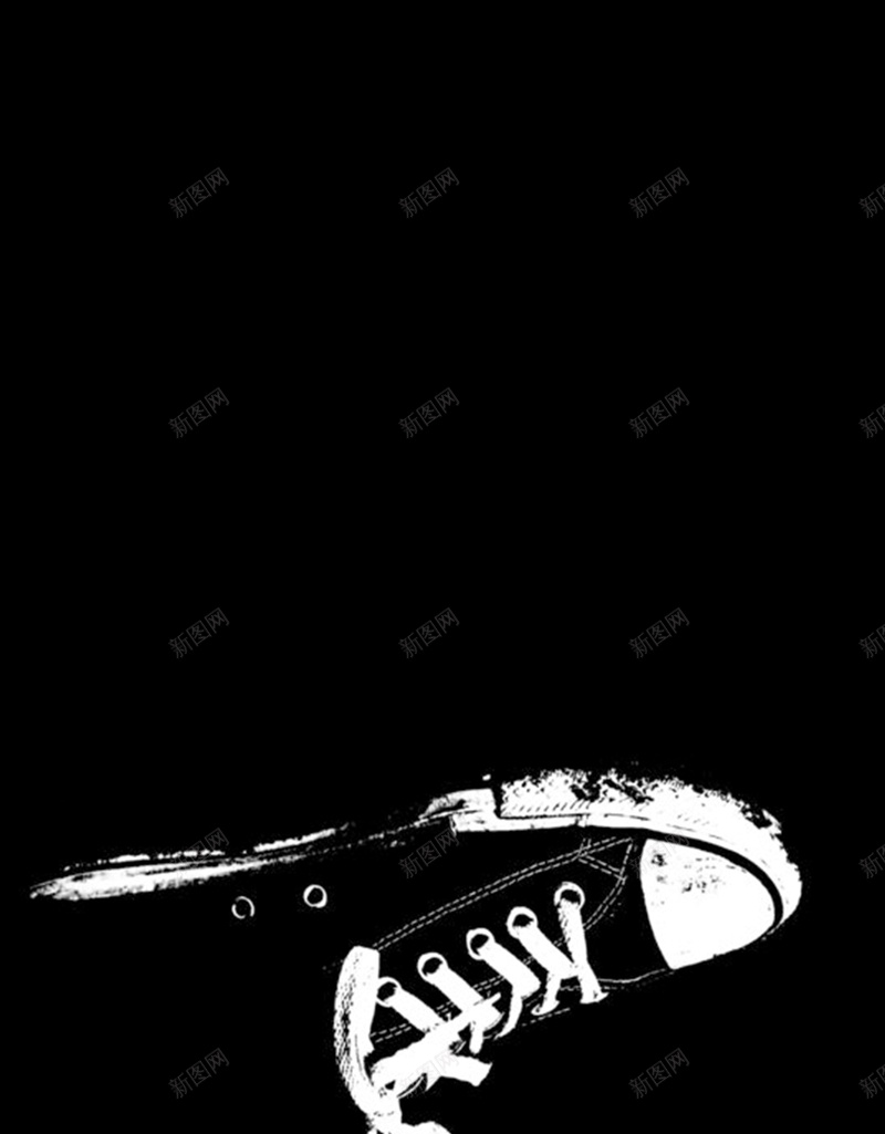 插画鞋带极简主义jpg设计背景_新图网 https://ixintu.com 黑色和白色 极简主义 黑色背景 鞋带 鞋 插画 黑白 h5素材背景