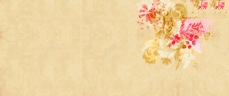 手绘宣纸欧洲花束背景图jpg设计背景_新图网 https://ixintu.com 海报banner 小清新 文艺 简约 手绘欧式花束藤蔓宣纸