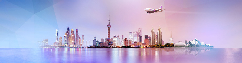 外滩大气背景图jpg设计背景_新图网 https://ixintu.com 上海 外滩 飞机 大气 紫色 背景 海报banner 摄影 风景