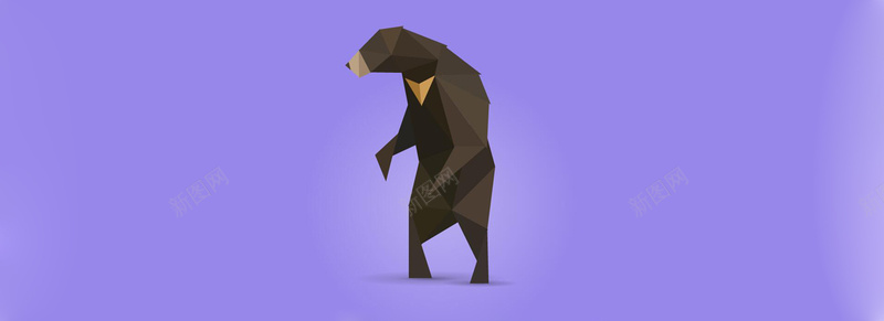 棕熊jpg设计背景_新图网 https://ixintu.com 几何 动物 卡通 紫色 熊 海报banner 童趣 手绘