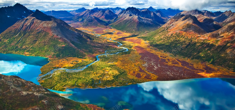 山峰河流自然风光背景jpg设计背景_新图网 https://ixintu.com 山峰 河流 自然风光 海报banner 摄影 风景