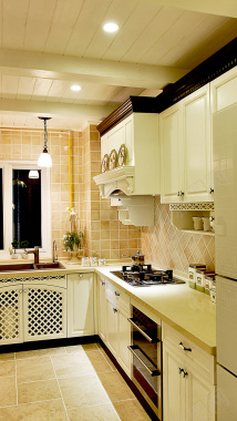 现代简约欧式风格厨房H5背景素材背景