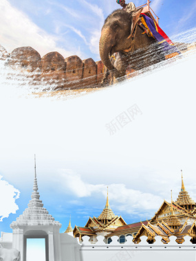 泰国旅游海报背景背景