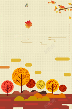 心灵物语唯美手绘插画秋季上新背景高清图片