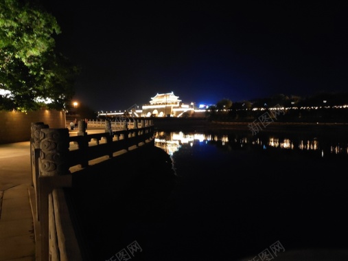 寿县古城夜景背景