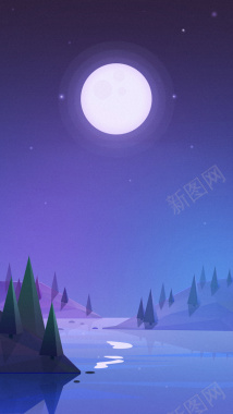 晴朗夜空H5背景背景