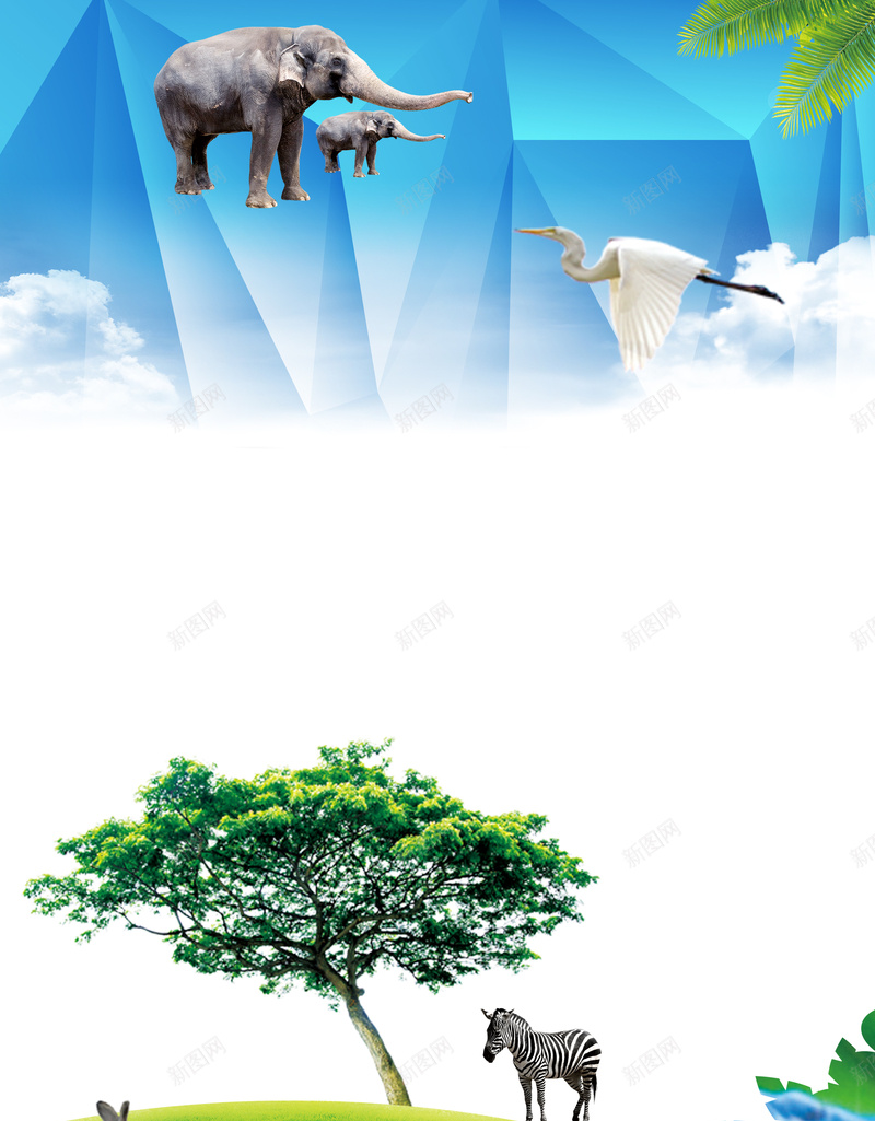 保护动物自然公益广告psd设计背景_新图网 https://ixintu.com 大自然 保护 动物 绿色 自然 大象 蓝天 广告