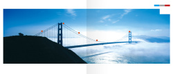 江流壮丽桥梁蓝色背景素材高清图片