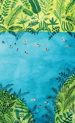 欢乐自然天然游泳海报设计高清图片