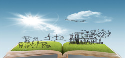 环保知识手册幸福家庭书本海报背景高清图片
