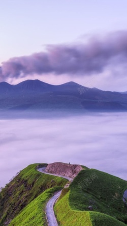 风景蓝天远山绿草H5背景素材背景