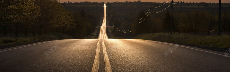 晚霞道路背景背景