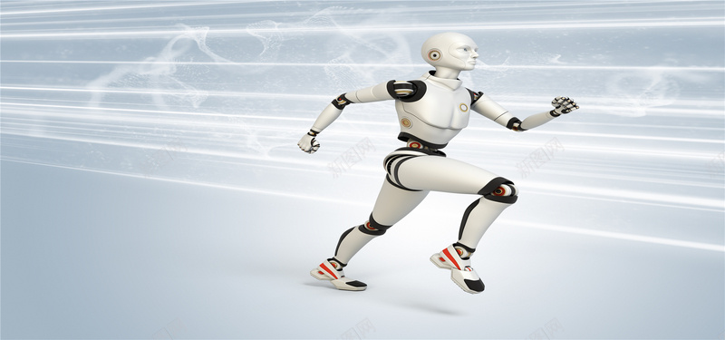 奔跑的机器人科技背景背景