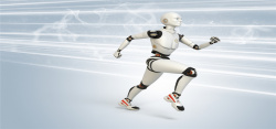奔跑机器人奔跑的机器人科技背景高清图片