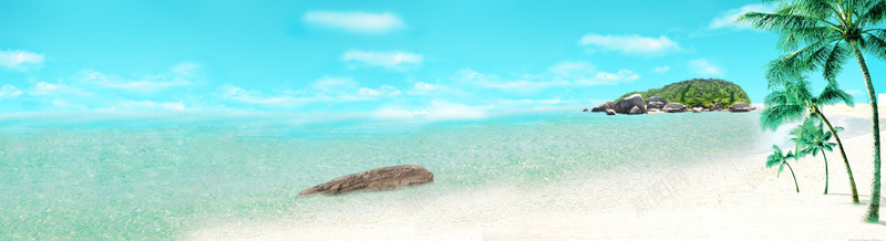 绿色沙滩椰子树背景jpg设计背景_新图网 https://ixintu.com 海报banner 摄影 风景