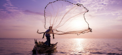 大海渔船风景蓝天大海渔船背景高清图片
