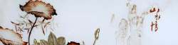 彩雕山水图案山水情荷花彩雕背景海报banner背景高清图片