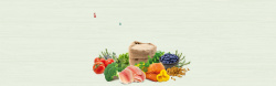 创意蔬菜底纹水果蔬菜拼盘banner创意设计高清图片