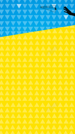 撞色招聘素材黄蓝色三角撞色招聘背景高清图片