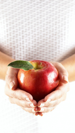 健康清新红苹果H5背景高清图片