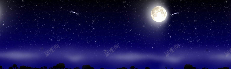 淘宝炫酷夜空背景jpg设计背景_新图网 https://ixintu.com 圆月 天空 树林 深夜 树林深夜