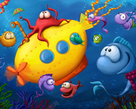 海底世界可爱动画背景背景