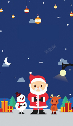童趣圣诞精灵卡通圣诞老人背景高清图片