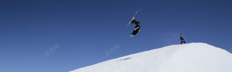 淘宝蓝色滑雪运动装备banner背景