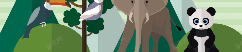 卡通手绘野生动物psd设计背景_新图网 https://ixintu.com 动物保护 卡通海报 手绘海报 文艺海报 清新 野生动物 动物园 动物背景