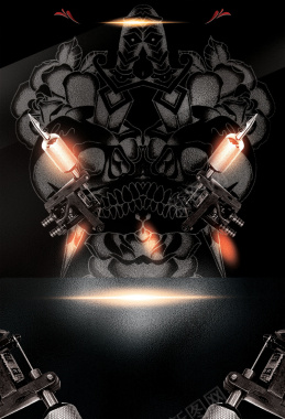 酷炫科幻机器人黑色海报背景背景