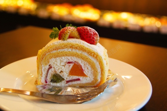 草莓奶油蛋糕甜品背景背景
