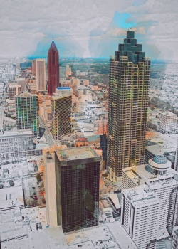 大气科幻城市俯视的背景图高清图片