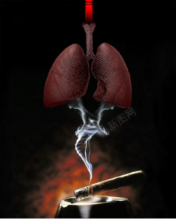 肺癌吸烟与肺癌海报高清图片