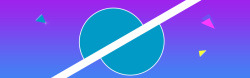 大气蓝紫色蓝紫色渐变分割圆圈三角banner高清图片