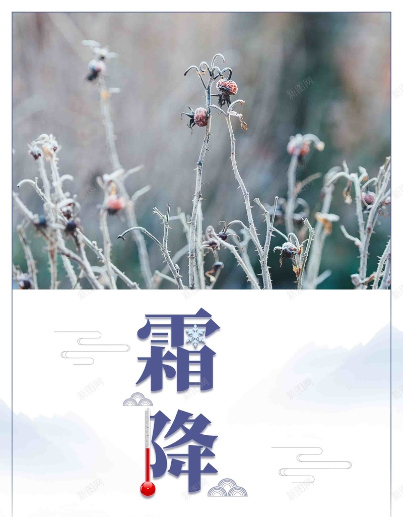 简约中国风二十四节气之霜降psd设计背景_新图网 https://ixintu.com 简约 中国风 二十四节气 深秋 雪景 霜降 传统节气 中国传统