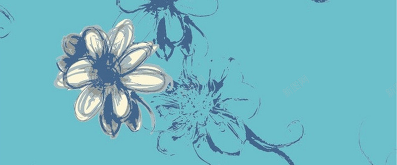 蓝色花朵纹理质感图背景