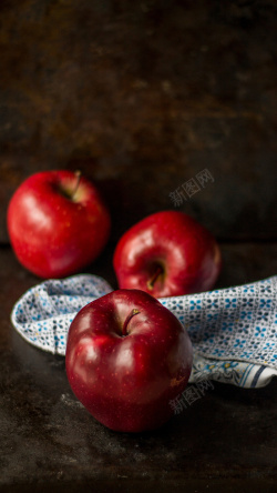 小清新苹果红苹果简约背景高清图片