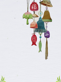 风铃海报简约中国传统二十四节气立夏海报背景素材高清图片