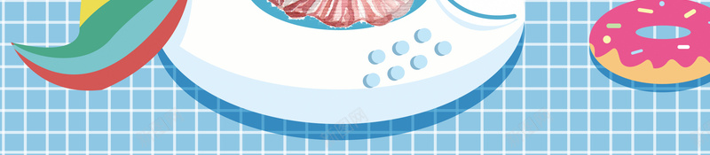 蓝色手绘风格冰淇淋海报psd设计背景_新图网 https://ixintu.com 手绘风格 冰淇淋 夏季 甜品 蓝色 独角兽游泳圈 雪糕 甜甜圈