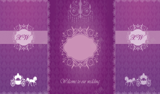 紫色浪漫婚庆舞台布背景素材背景